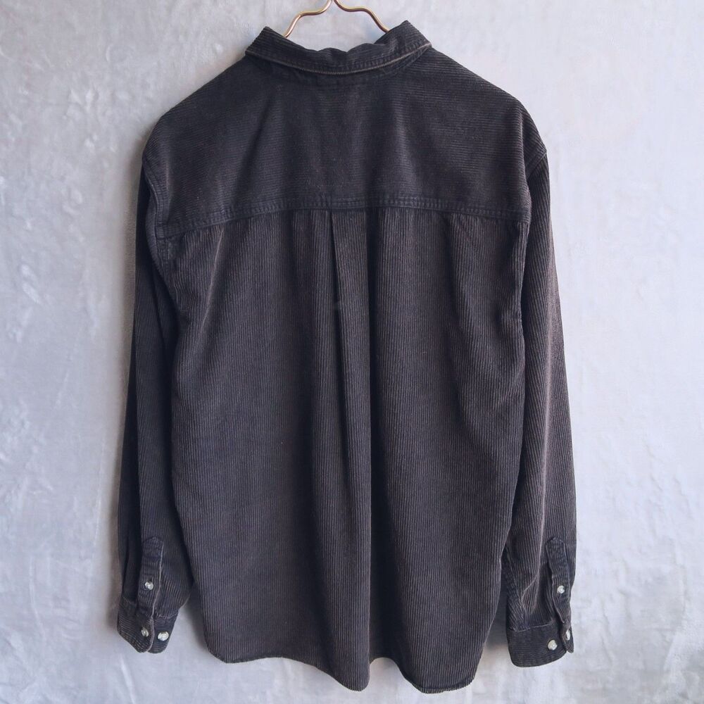 UO Brown Big Corduroy Work Shirt Size M Oversized Wide Wale Cotton - Picture 3 of 9